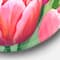 Designart - Field of Pink Tulips - Traditional Metal Circle Wall Art